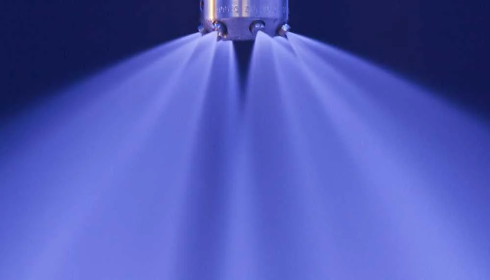 Fogtec high-pressure watermist nozzle — fine atomisation at 100+ bar